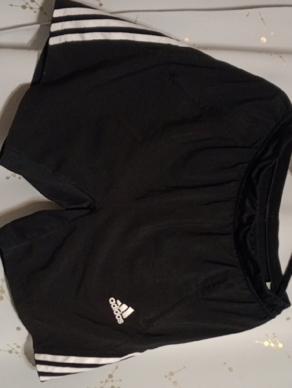 adidas Men's Black Athletic Shorts with White Logos